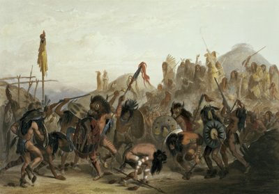 Bison-Dance of the Mandan Indians in front of their Medicine Lodge in Mih-Tutta-Hankush, plate 18 from Volume 2 of 